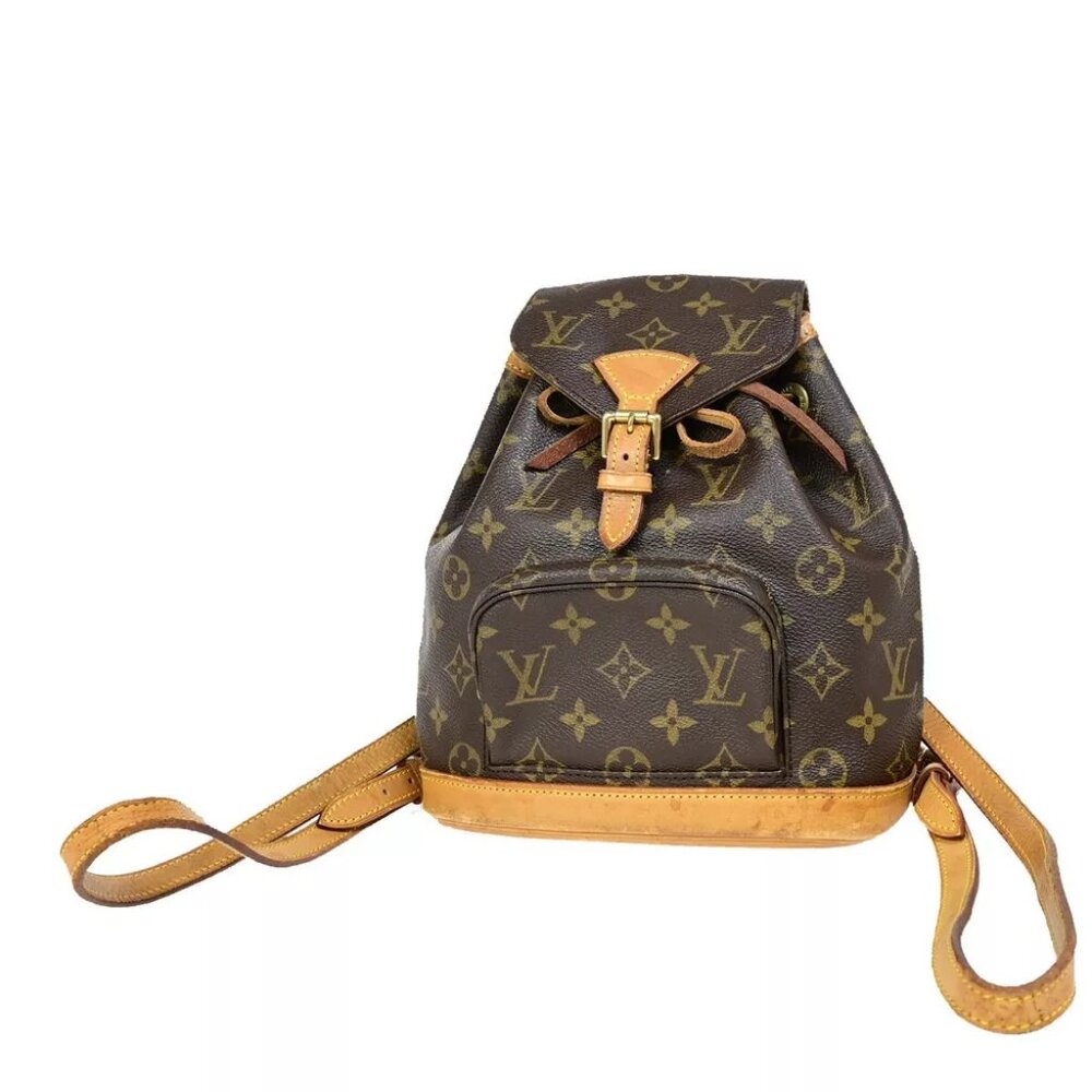 LOUIS VUITTON Mini Montsouris Backpack Bag Monogram Leather Brown M51137 18FA556